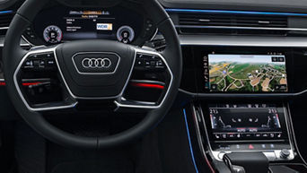 Audi mit Digitaler Radio Anzeige im Virtual Cockpit