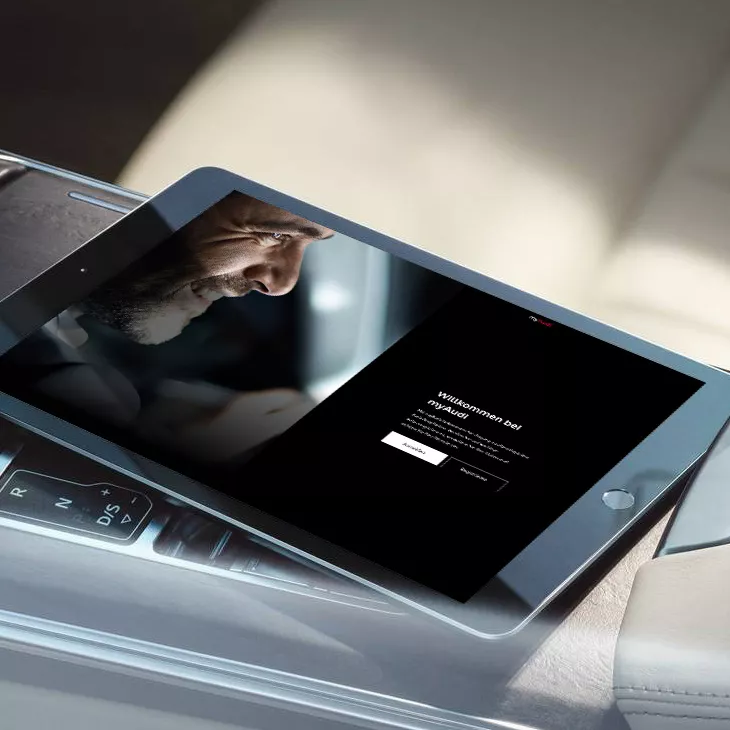 Schritt 1: Sie können sich unter anderem mit Ihrem Tablet bei myAudi registrieren
