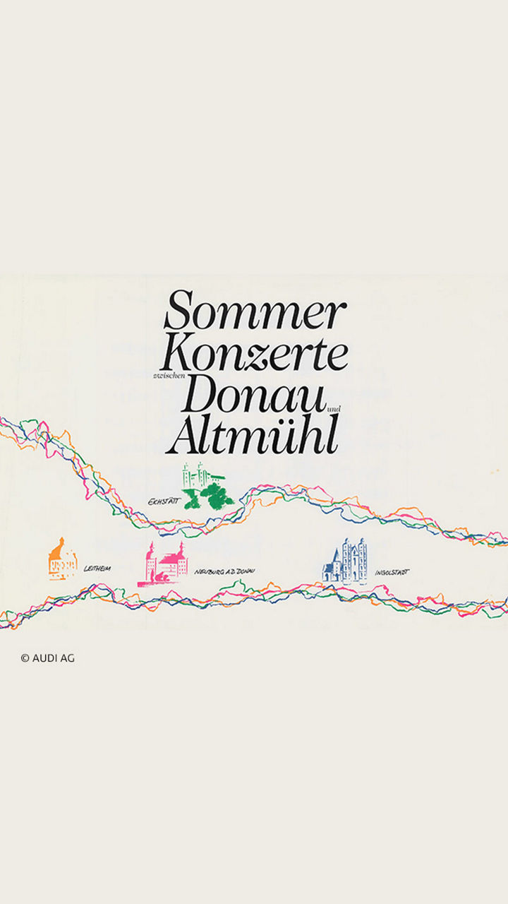 Schwarzes Logo Sommerkonzerte zwischen Donau und Altmühlen auf beigen Hintergrund