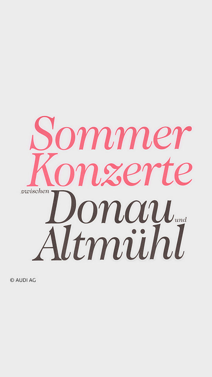 Schwarzes Logo Sommerkonzerte zwischen Donau und Altmühlen auf beigen Hintergrund