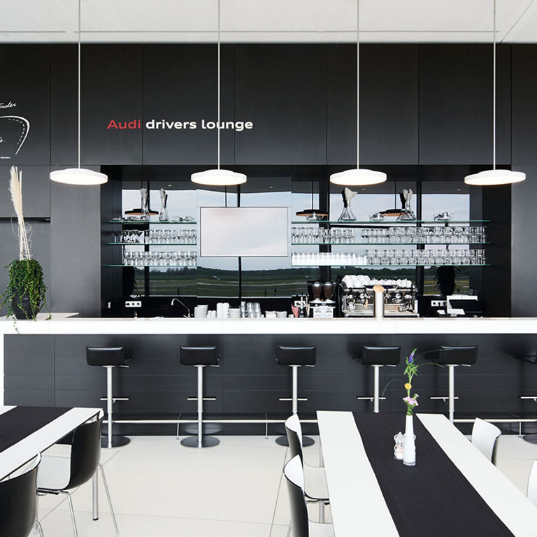 Innenansicht der Audi drivers lounge