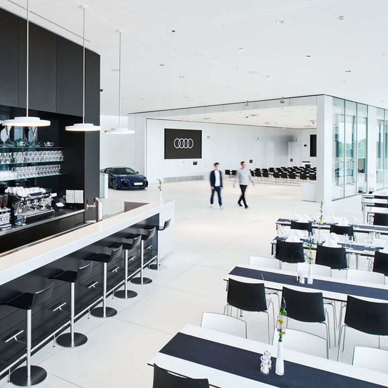 Innenansicht der Audi drivers lounge