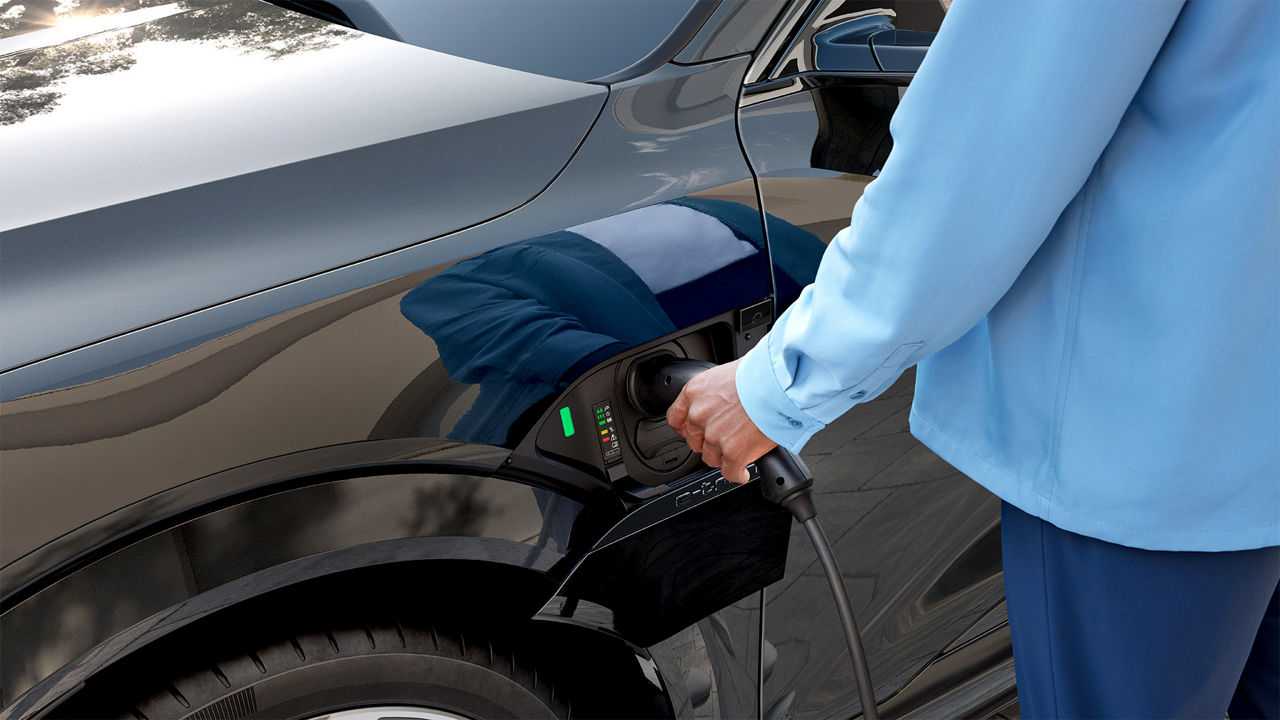 Foto de la capacidad de la batería y autonomía de un coche eléctrico. 