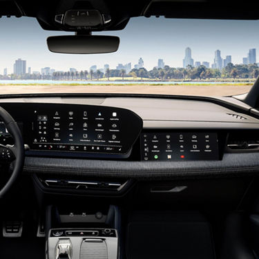 Foto de la pantalla del acompañante del Audi Q6 e-tron First Edition.  