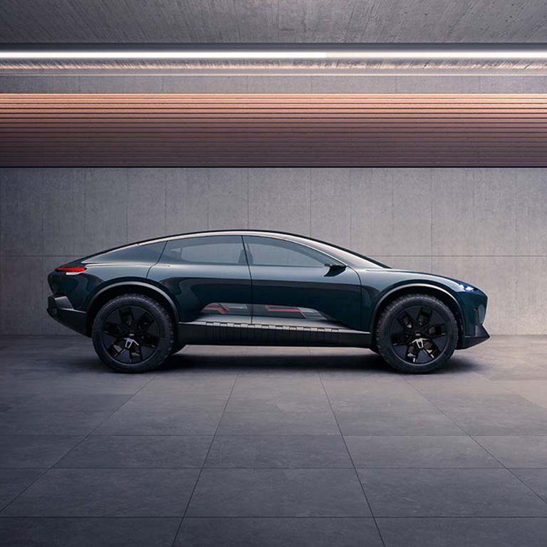 Foto de la parte lateral del nuevo concept car de Audi, el prototipo Audi activesphere concept. 