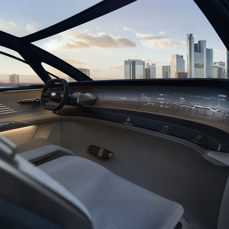 Vista del panel frontal del Audi urbansphere concept. 