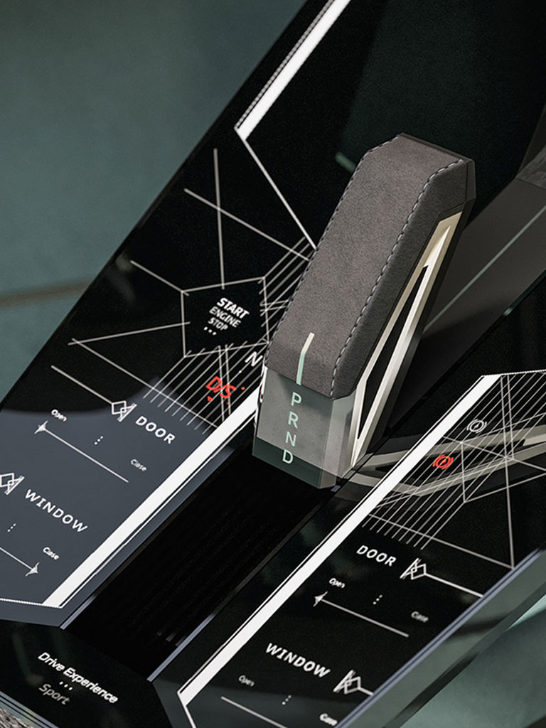Élément de commande dans la console centrale de l'Audi skysphere