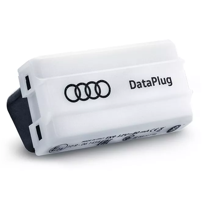 En Audi DataPlug med vit bakgrund