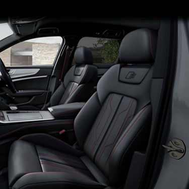 スポーツシート / バルコナレザー S lineロゴ / Audi Sportレッドコントラストステッチ