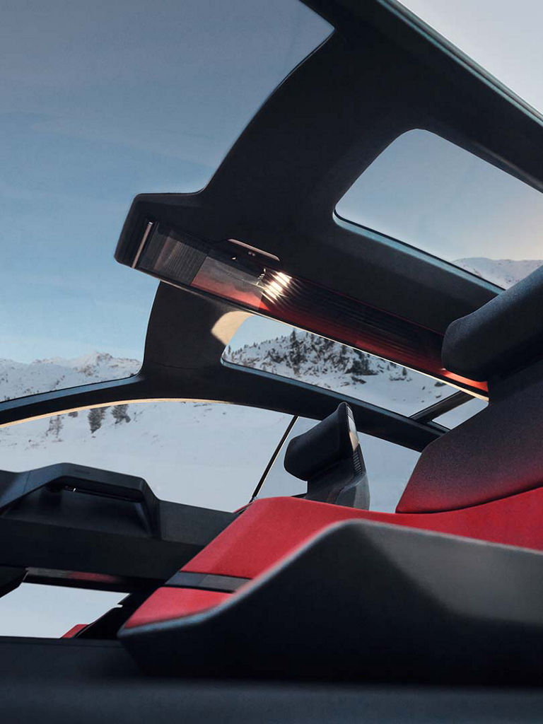 View of the interior of the Audi activesphere concept.