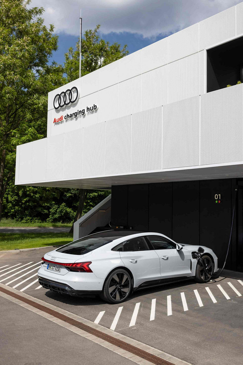 Centrum ładowania Audi w Norymberdze.