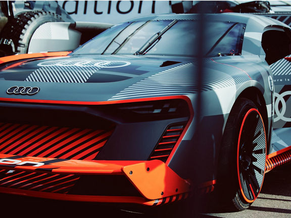 Front view of the Audi S1 Hoonitron.