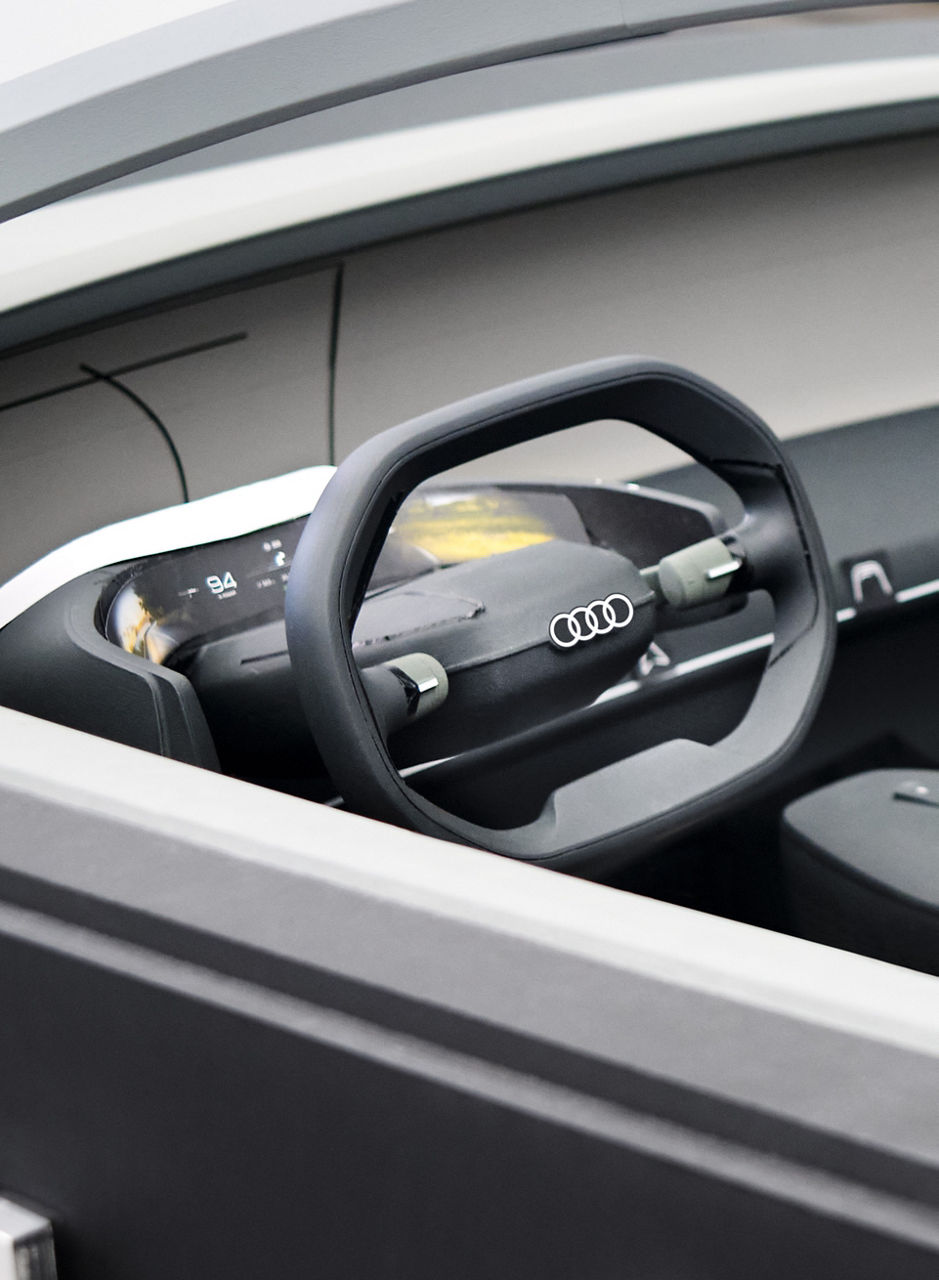 Volante dell'Audi grandsphere concept in stato di concept.