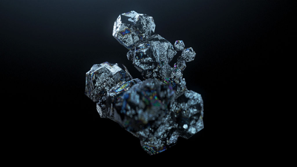 Abstract illustrated crystals that move.