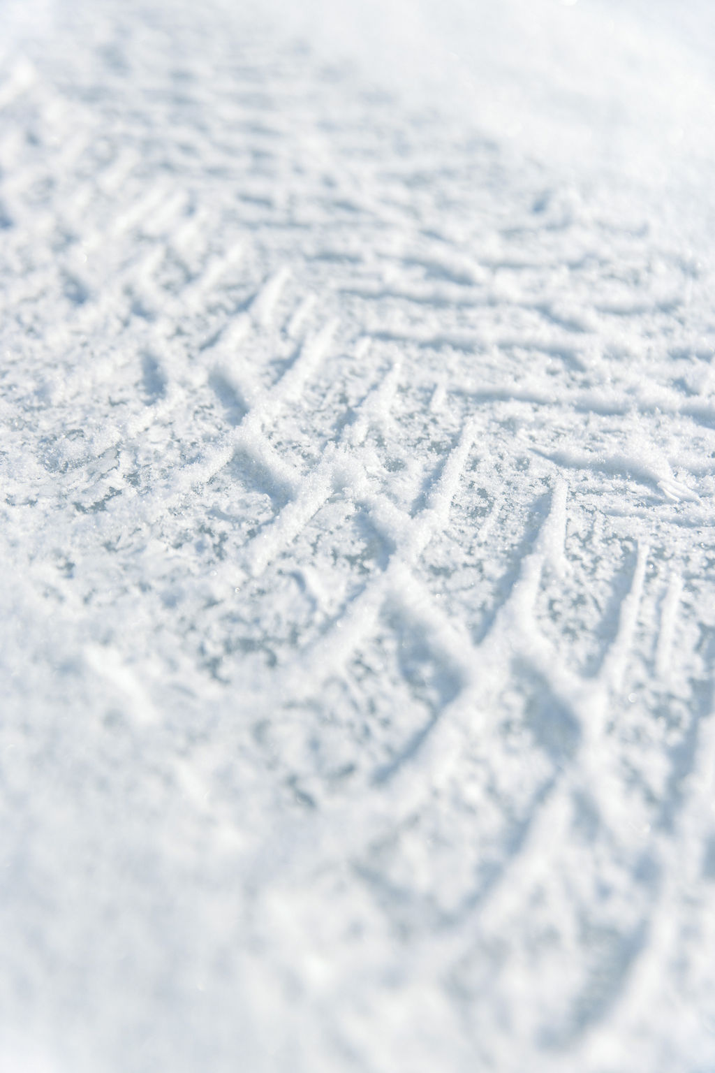 Tyre tracks in the snow.
