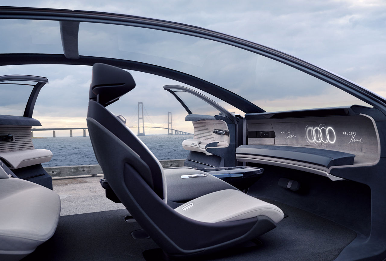 Vista dell'interno dell'Audi grandsphere.