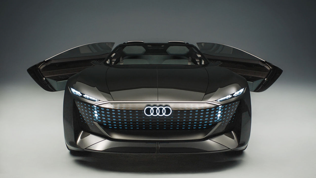 El Audi skysphere visto desde delante.