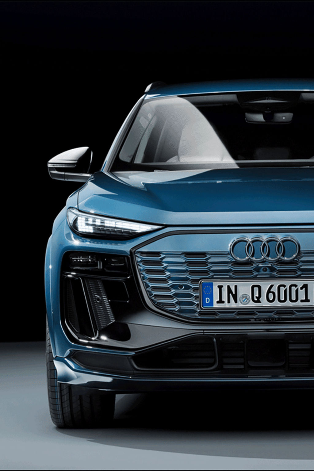 Headlights of the Audi Q6 e-tron.
