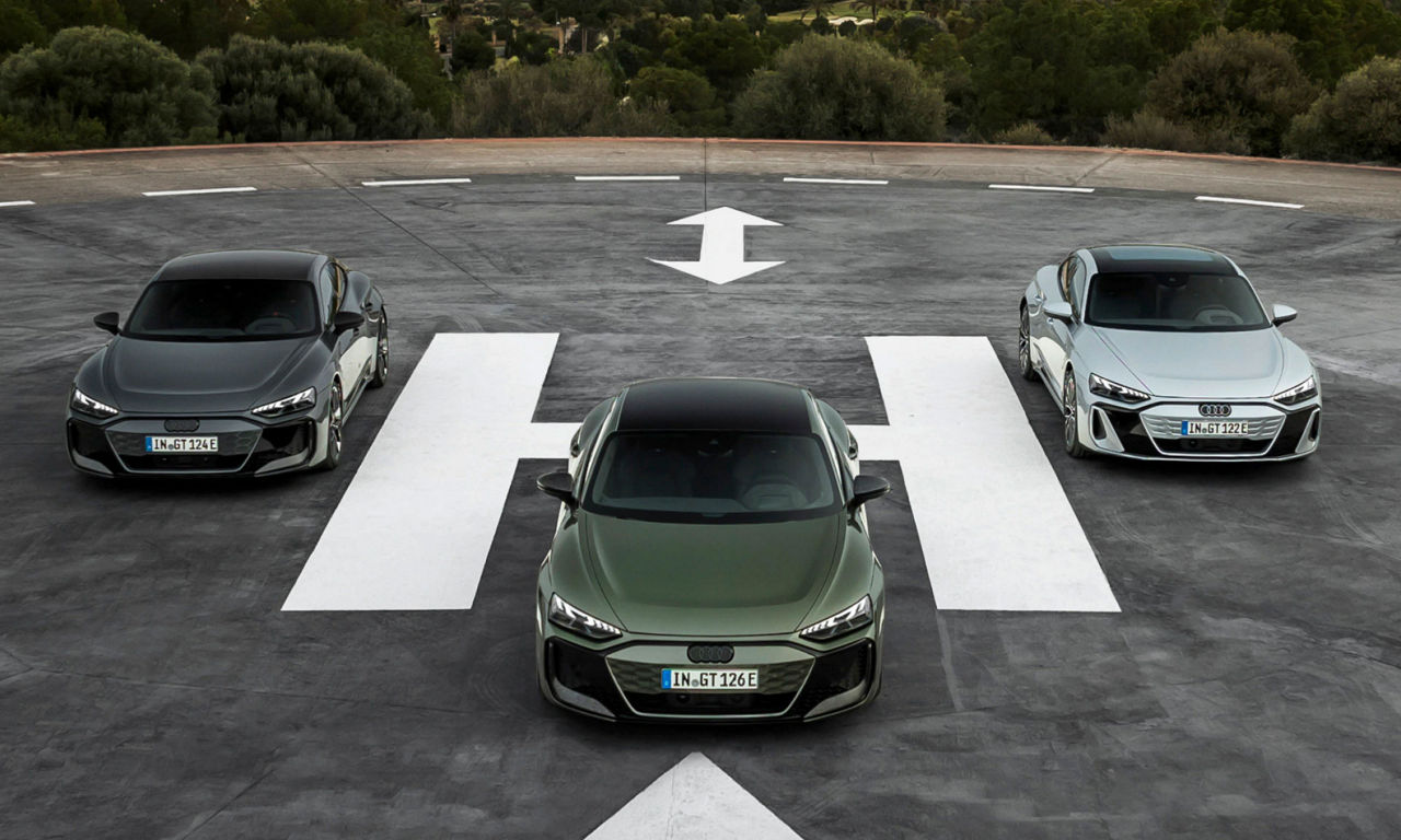 Alle drei Audi e-tron GT Modelle.