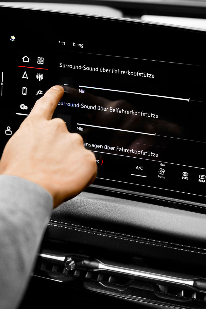 Sound settings in the MMI.