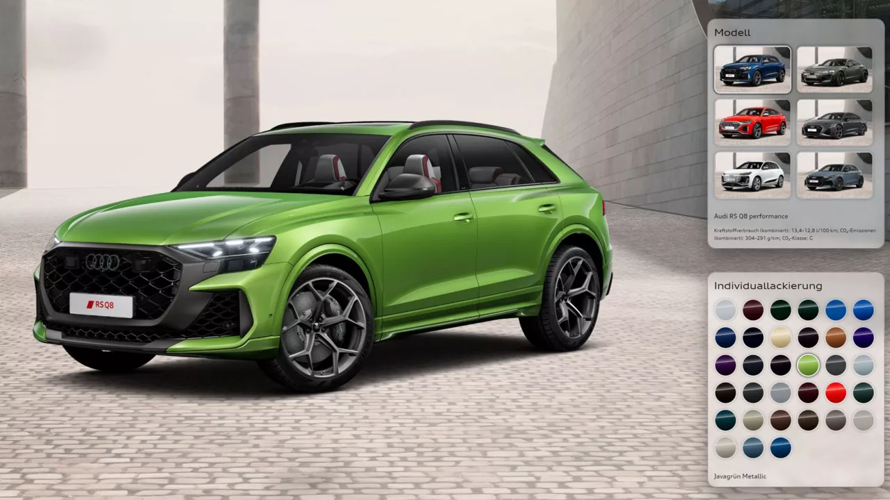 Screenshot from the Audi configurator.