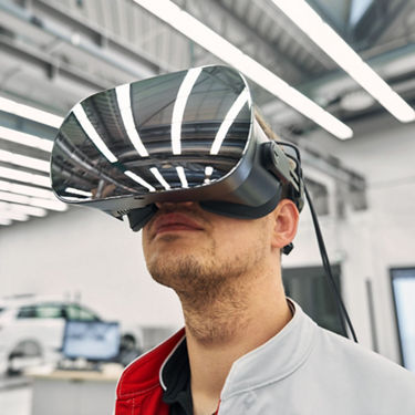 Person wearing VR goggles