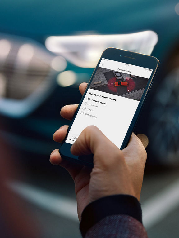 Smartphone shows Functions on Demand ordering options