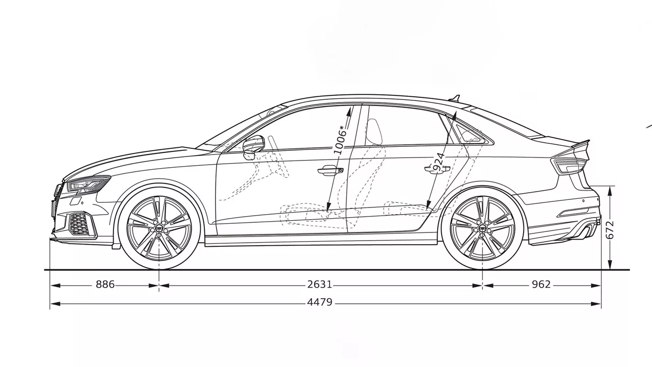 RS 3 Sedan dimensioner