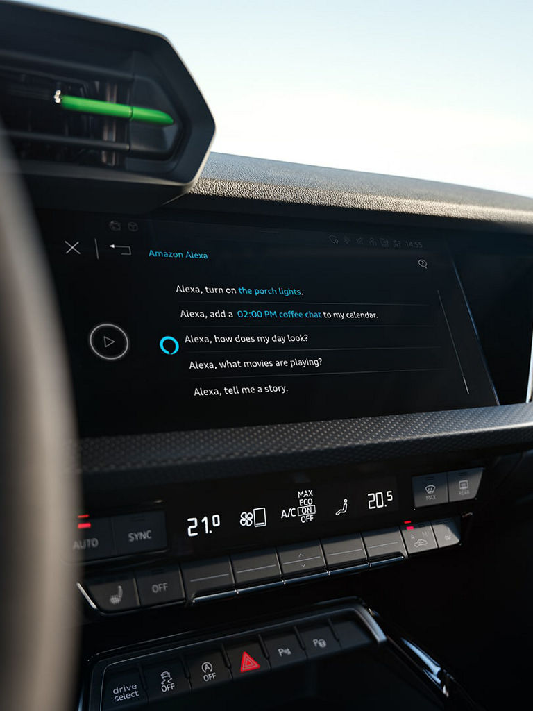 Audi RS 3 Sedan Amazon Menu in Cockpit 