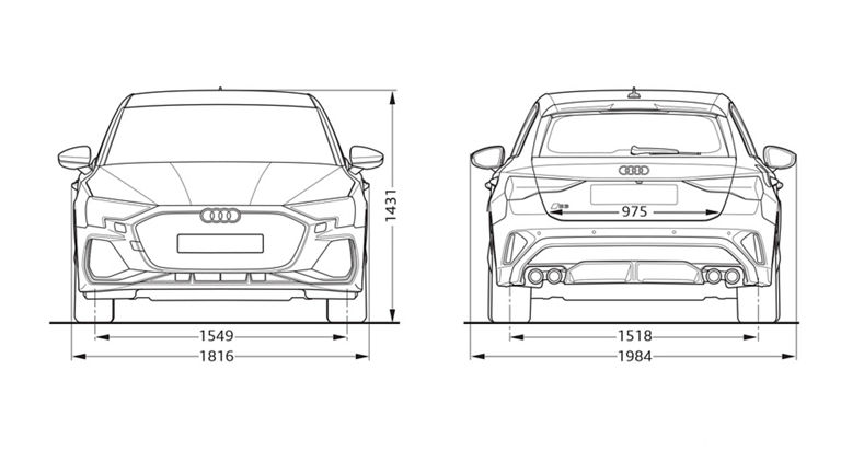 Audi A3 Sportback edestä ja takaa