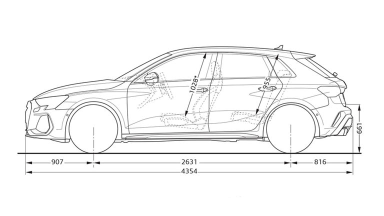 Audi A3 Sportback sivulta