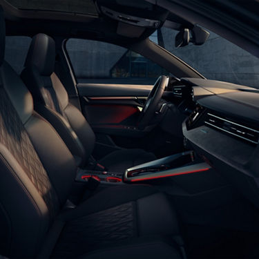 Foto del interior del Audi S3 Sportback. 