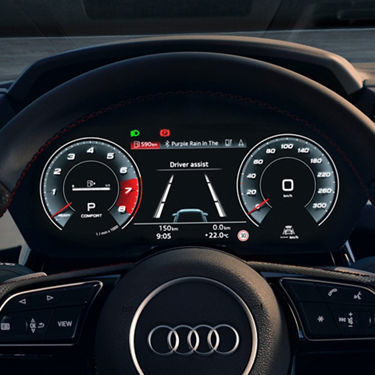 Foto del Audi virtual cockpit del Audi S3 Sportback. 