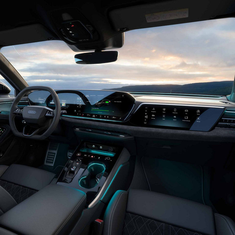 Audi A5 Avant e-hybrid Interior view of the cockpit and the MMI display