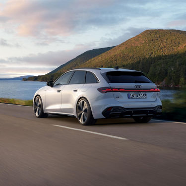 Audi A5 Avant e-hybrid Dynamic side view from behind