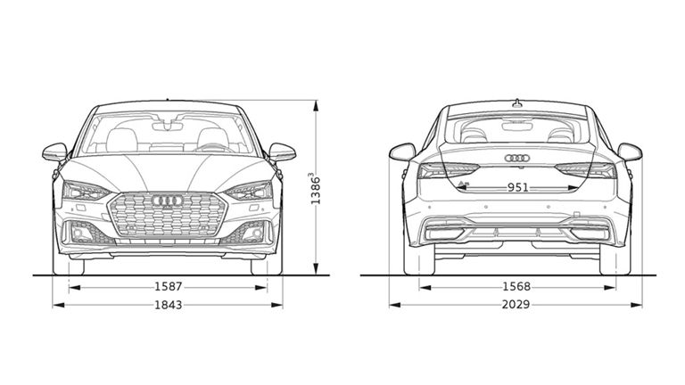 Audi A5 Sportback edestä ja takaa