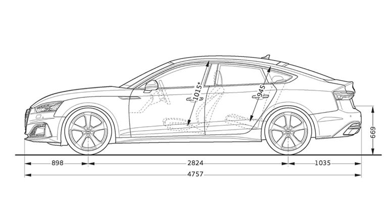 Audi A5 Sportback sivulta