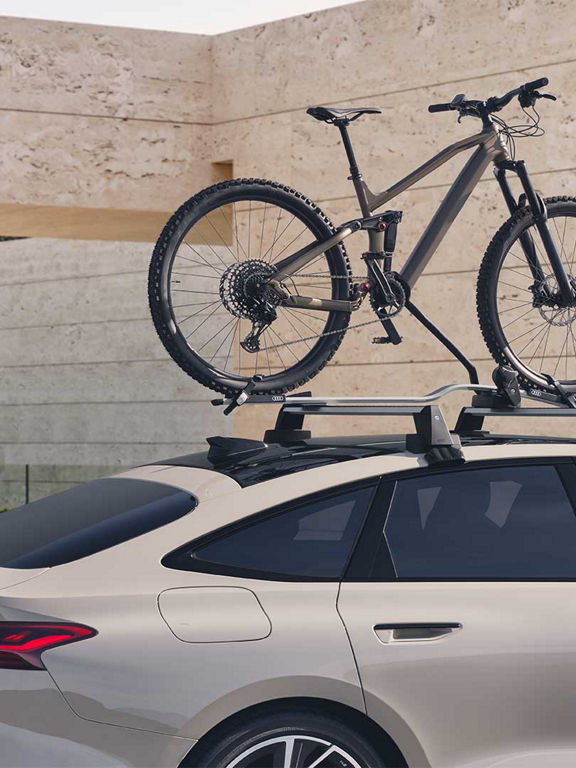 Audi A6 Sportback e-tron roof with bike