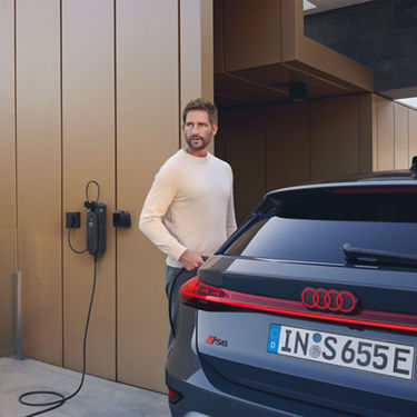 Audi S6 e-tron Avant charging station at home