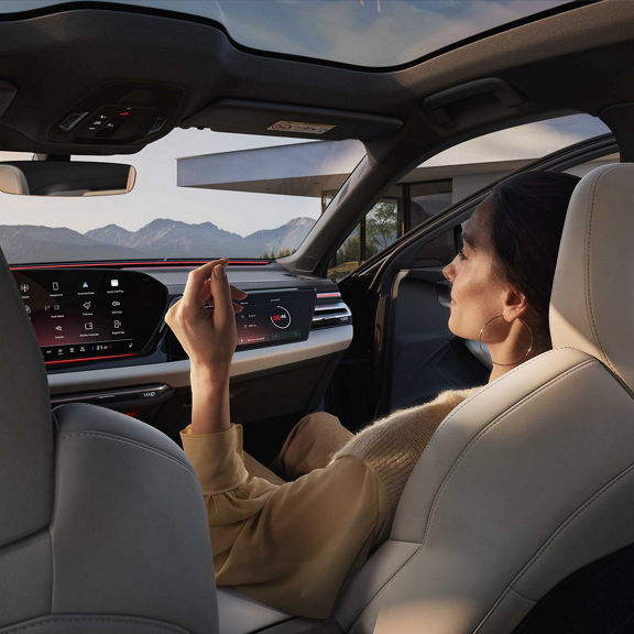 Audi A6 Avant interior seats with woman