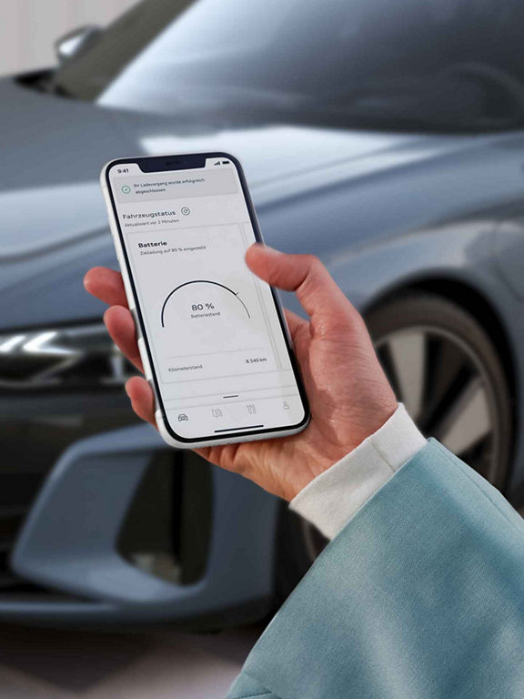 myAudi App on a smartphone