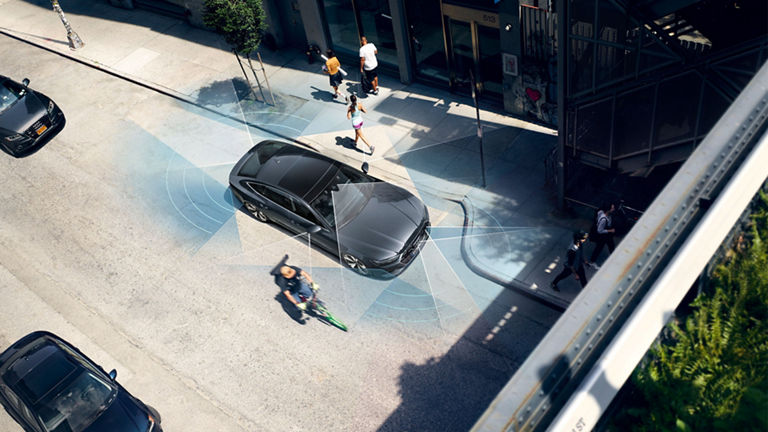 Dynamiczny widok z góry Audi A7 Sportback