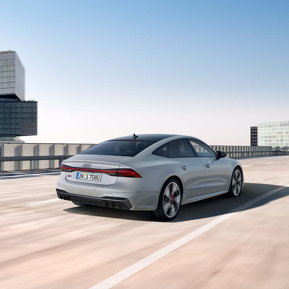 Rear view of an Audi S7 Sportback in competition edition
