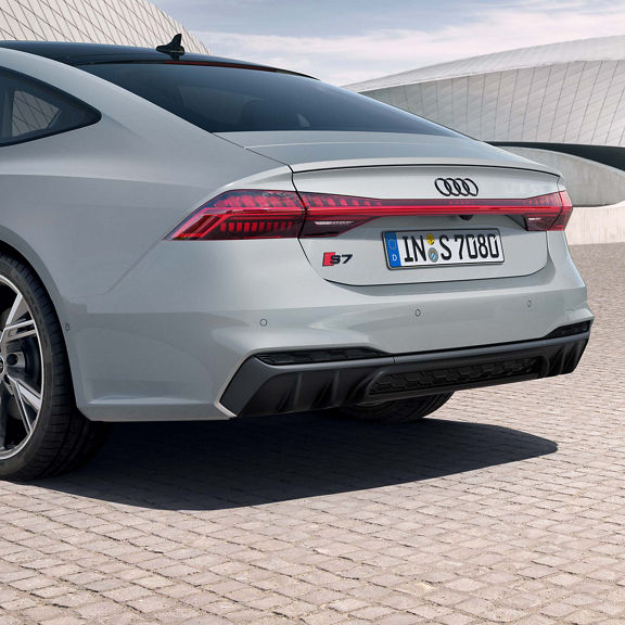 Rear view of an Audi S7 Sportback in competition edition