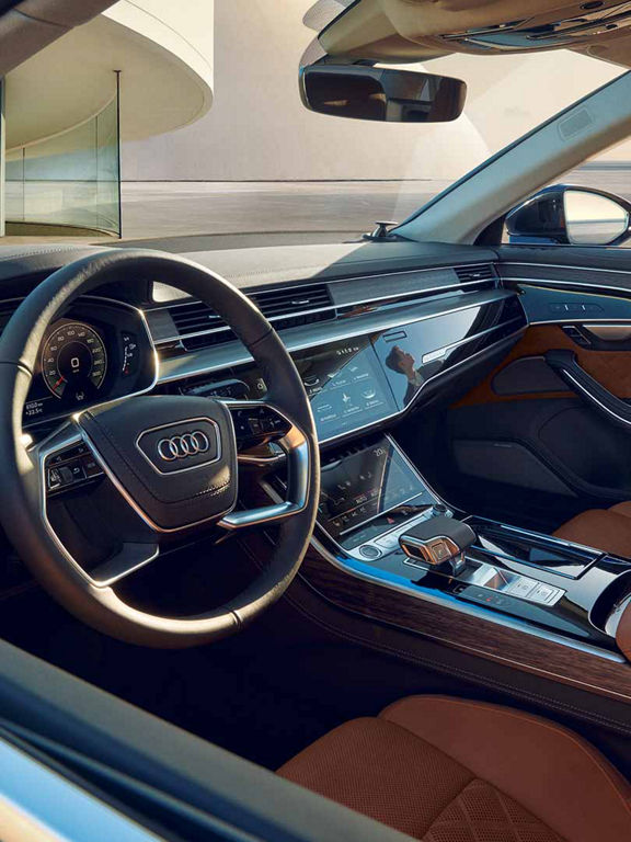 Cockpit view of the Audi A8 L