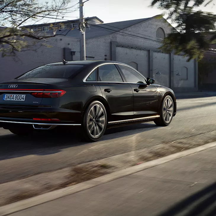 The Audi A8 in a dynamic pass by