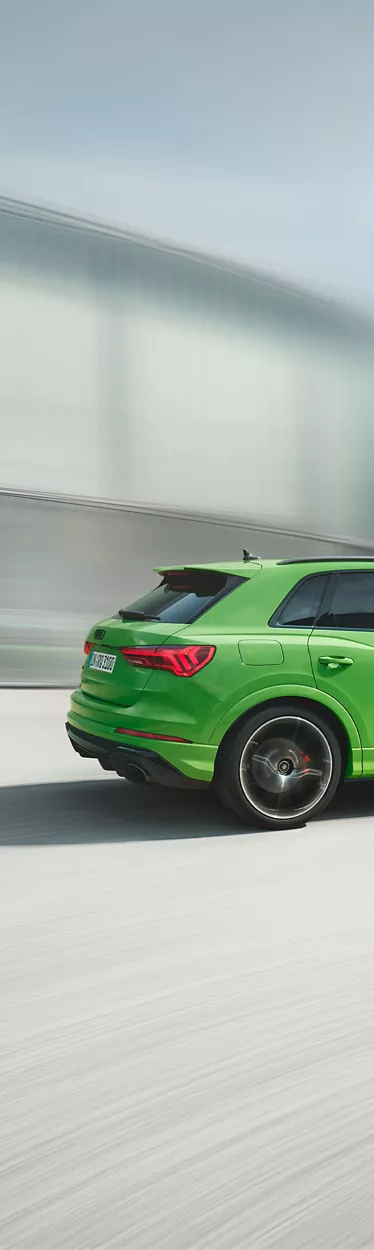 Dynamic side view of the Audi RS Q3
