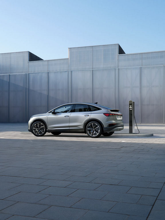 Audi Q4 e-tron at the charging station