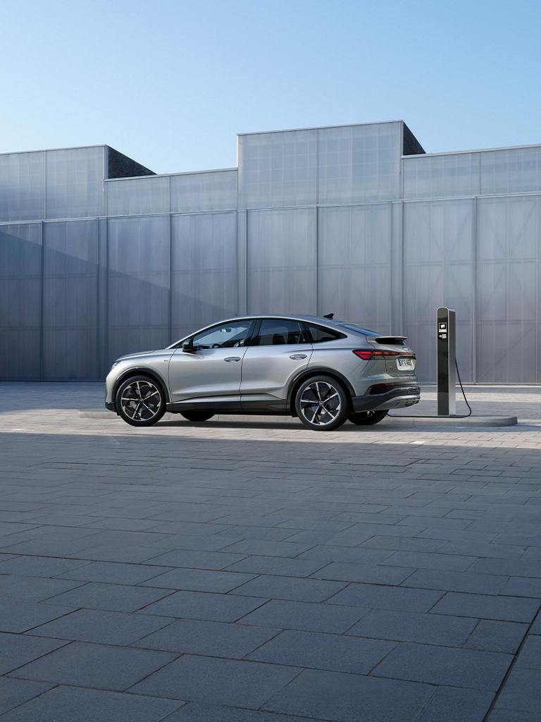 Audi Q4 e-tron at charging station