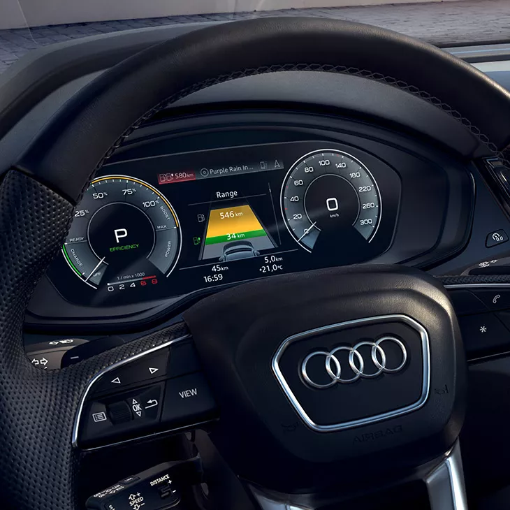 Powermeteranzeige des Audi Q5 TFSI e